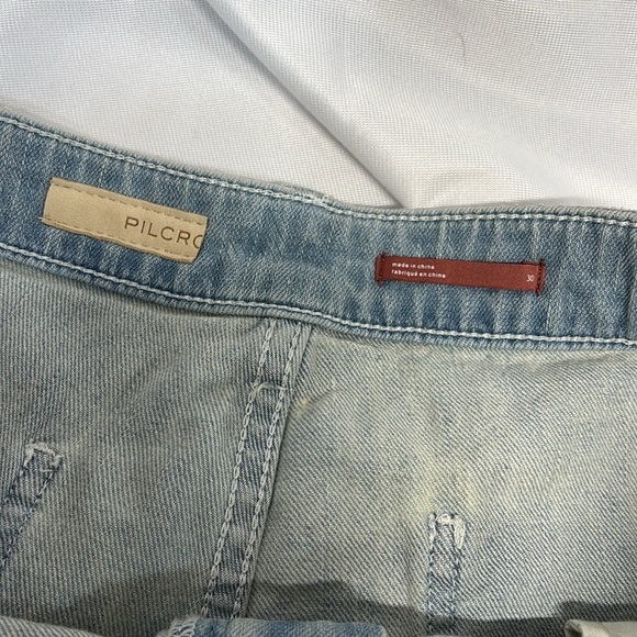 Anthropology Pilcro light blue fringe with pocket cotton blend shorts size 30 - Picture 5 of 13